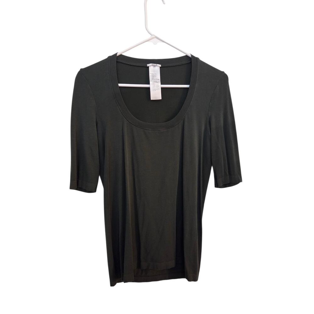 Wolford Olive Green Scoop Neck Modal Top T Shirt Women's Size L Large Sweater